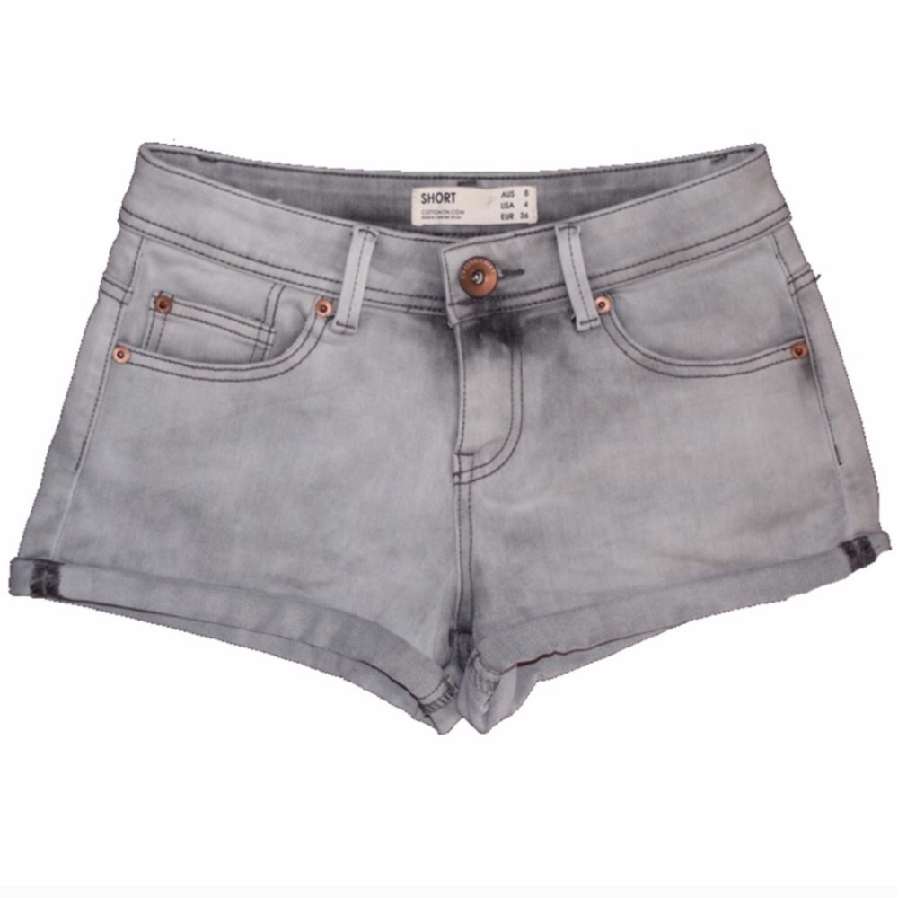 Cuffed Gray Jean Shorts